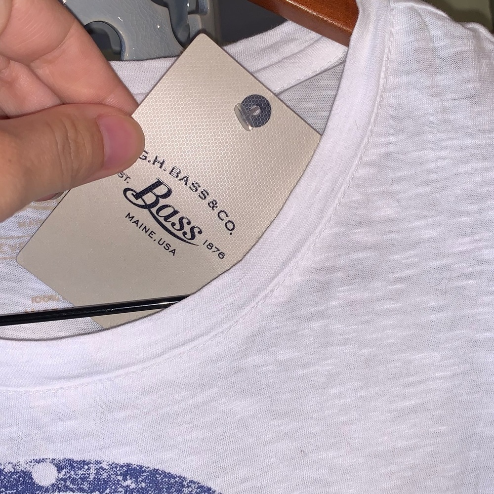 G.H. Bass & Co. Everyday Sailing Boating White Cotton Crewneck Tee Size L NEW - Picture 3 of 4